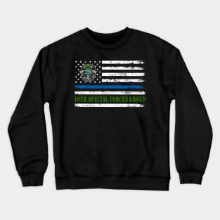 Proud US Army 10th Special Forces Group Skull Flag Veteran De Oppresso Liber SFG - Gift for Veterans Day 4th of July or Patriotic Memorial Day Crewneck Sweatshirt